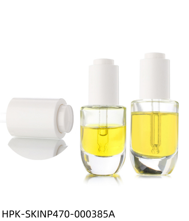 Thick Base U-shaped Glass Bottle with White Push-button Pipette Cap